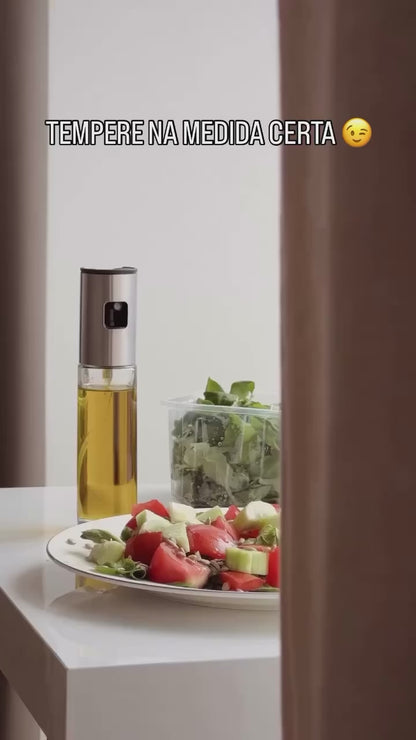 100ml Oil Spray Bottle – Stainless Steel & Glass Olive Oil Mister