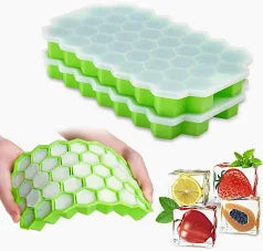 Silicone Honeycomb Ice Cube Tray with Lid